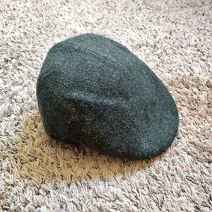 Stefeno Herringbone Harris Tweed Wool Ascot Cap Sz L